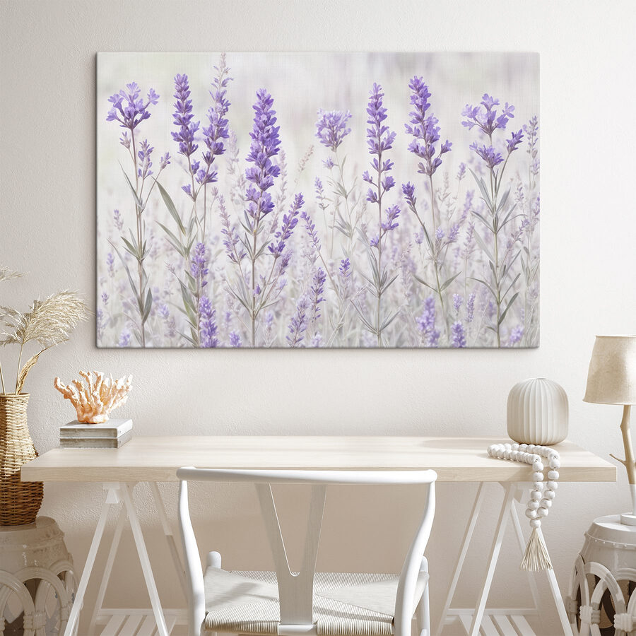 Canvas Schilderijen Groep paarse bloemen - Afbeelding 2