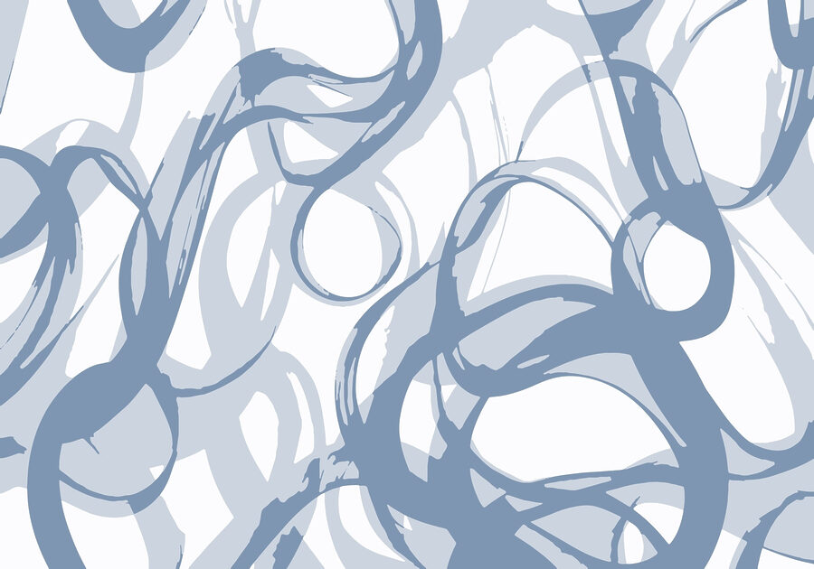 Blauwe en witte swirls