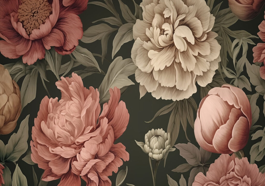 Behang met bloemen Behang met bloemen
