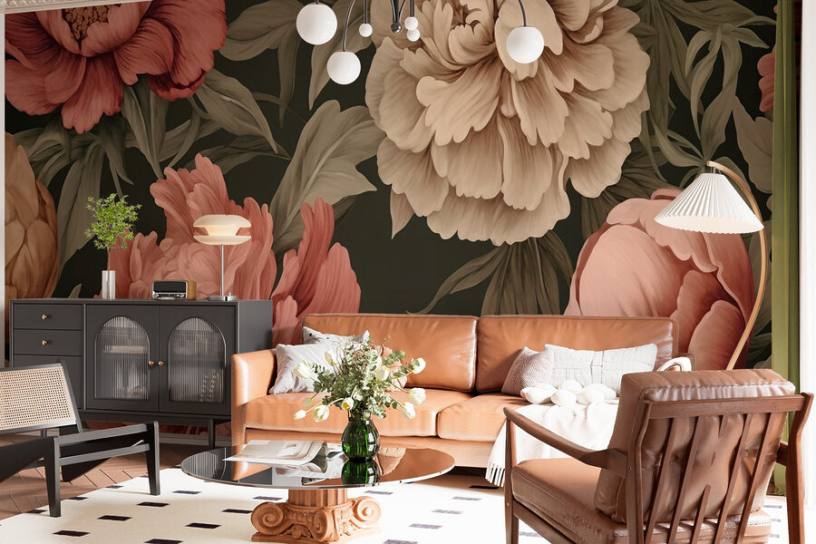 Behang met bloemen Behang met bloemen