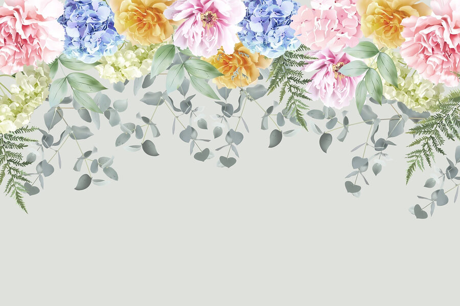 Groep bloemen en bladeren