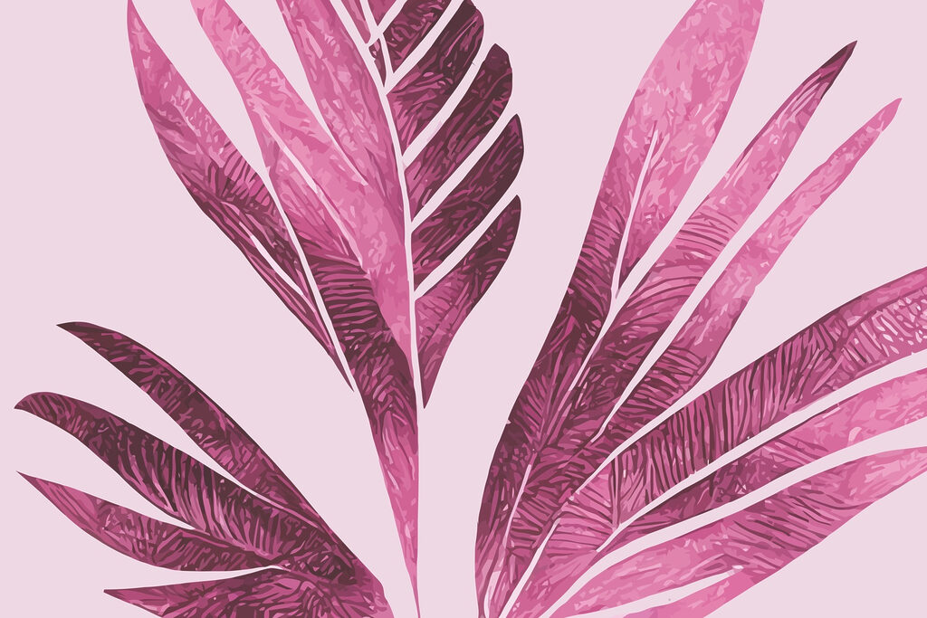 Elegant roze gebladerte op zachte achtergrond Elegant roze gebladerte op zachte achtergrond