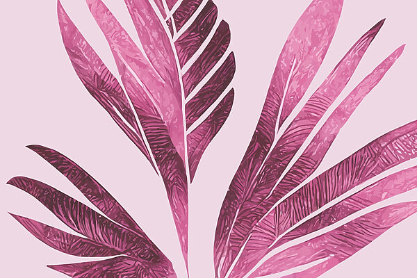 Elegant roze gebladerte op zachte achtergrond Elegant roze gebladerte op zachte achtergrond