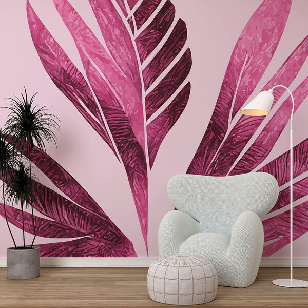 Elegant roze gebladerte op zachte achtergrond Elegant roze gebladerte op zachte achtergrond