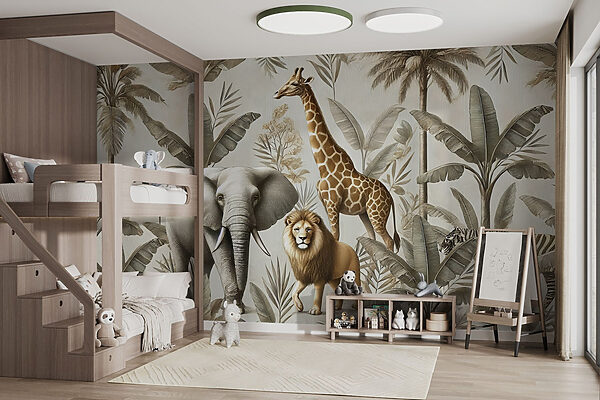 Behang met dieren en planten Behang met dieren en planten
