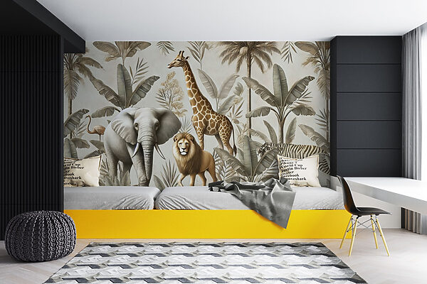 Behang met dieren en planten Behang met dieren en planten