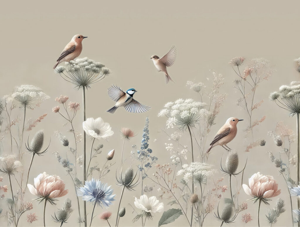 Vogels op bloemen en planten Vogels op bloemen en planten