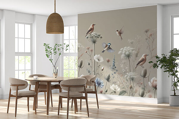 Vogels op bloemen en planten Vogels op bloemen en planten