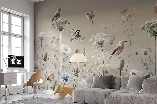 Vogels op bloemen en planten Vogels op bloemen en planten