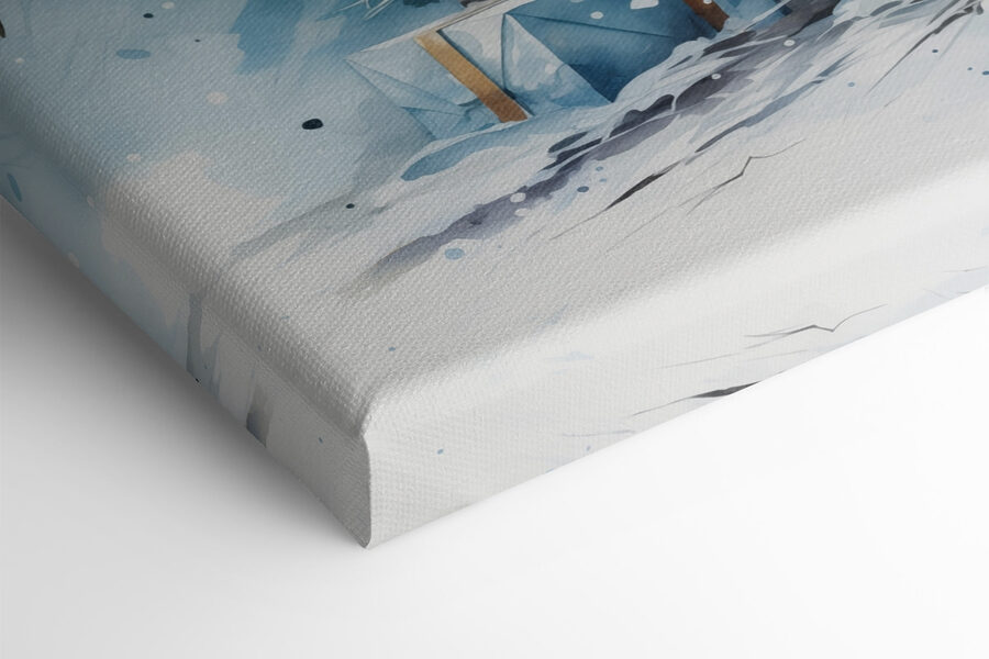 Aquarel van een kerstboom met cadeautjes