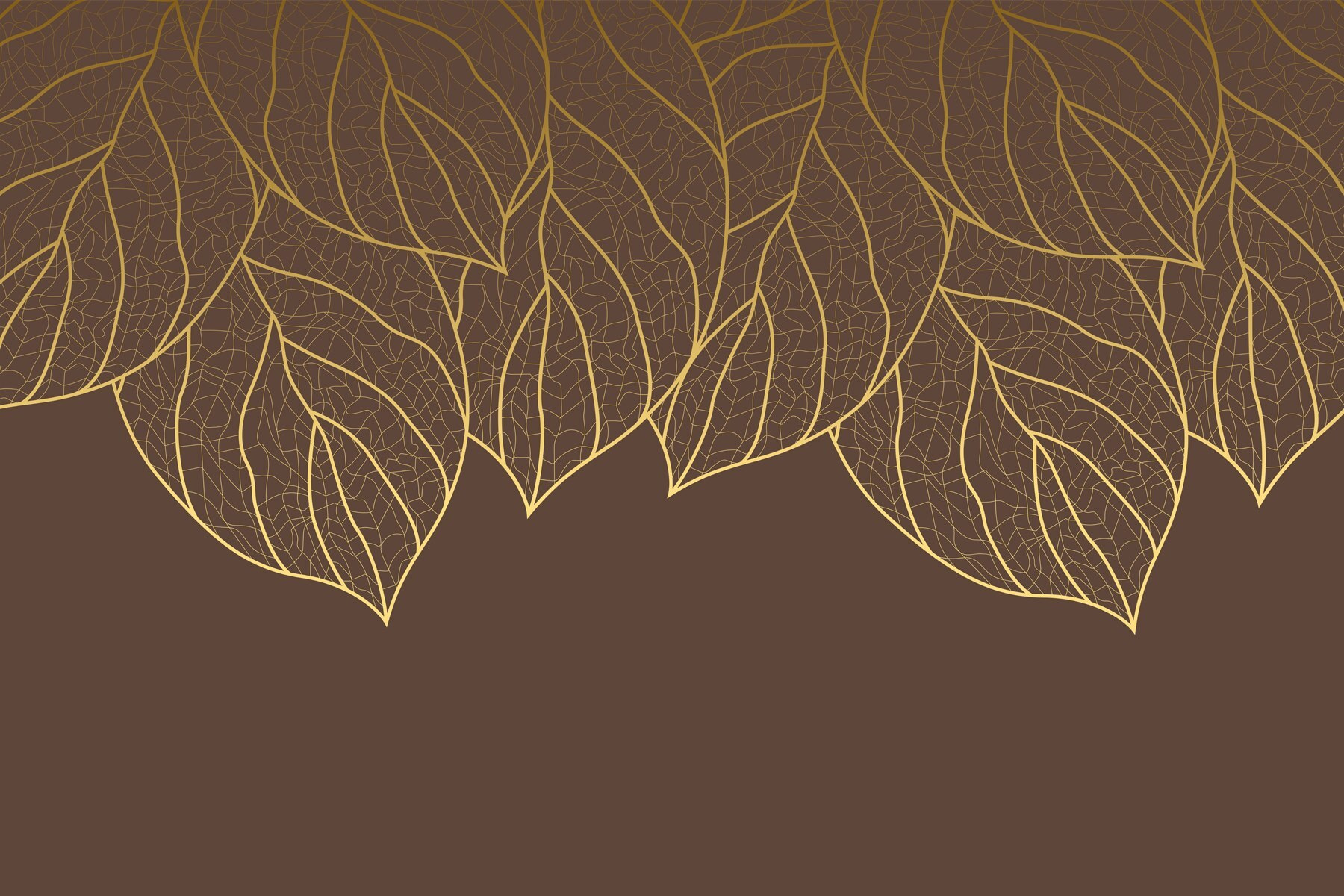 Group of leaves on a brown background