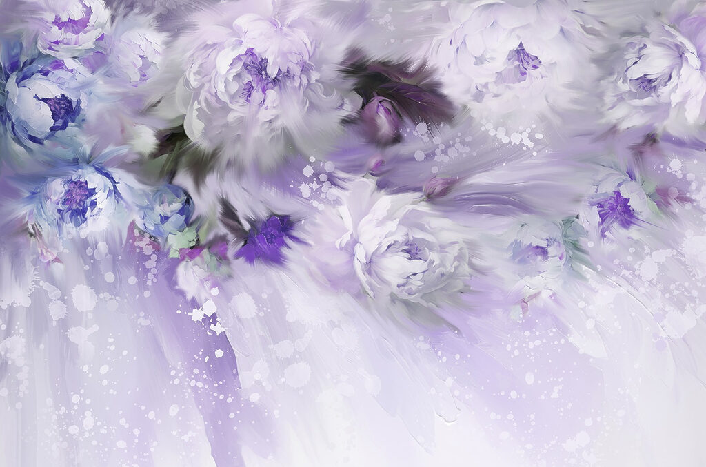 Schilderen van bloemen en veren Schilderen van bloemen en veren