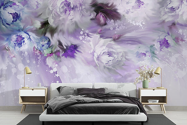 Schilderen van bloemen en veren Schilderen van bloemen en veren