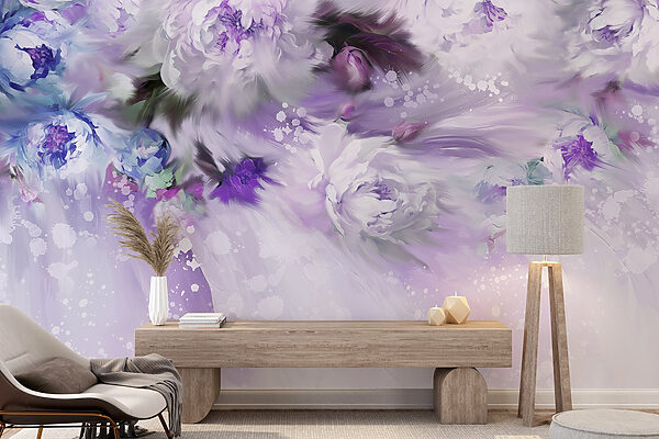 Schilderen van bloemen en veren Schilderen van bloemen en veren