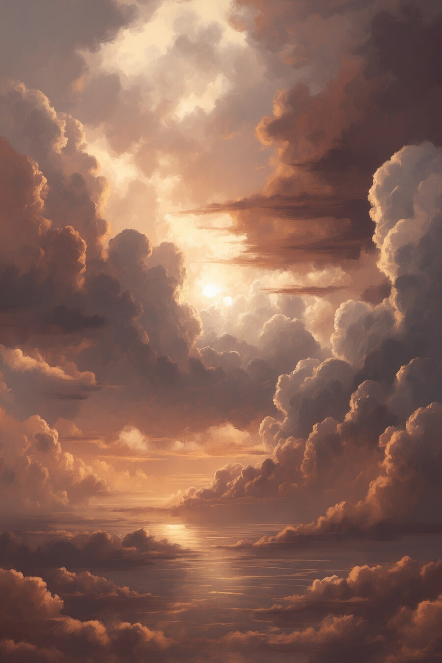 Wolken en water in de lucht
