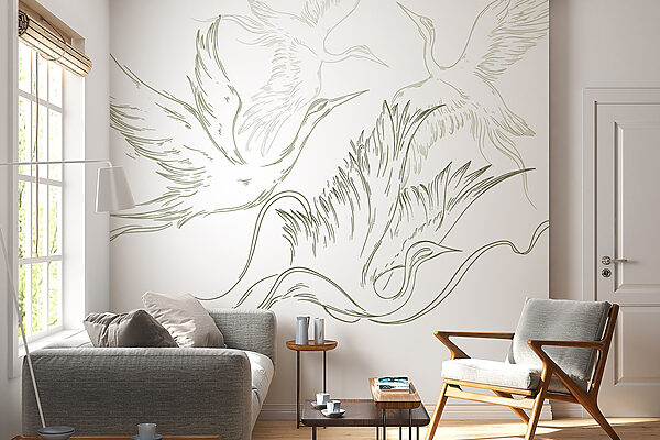 Tekening van vliegende vogels Tekening van vliegende vogels