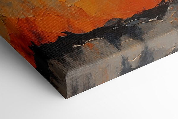 Schilderij van een maan en vuur Schilderij van een maan en vuur