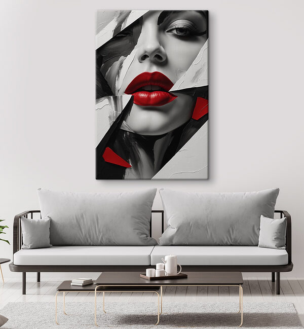 Rode lippen te midden van abstract ontwerp Rode lippen te midden van abstract ontwerp