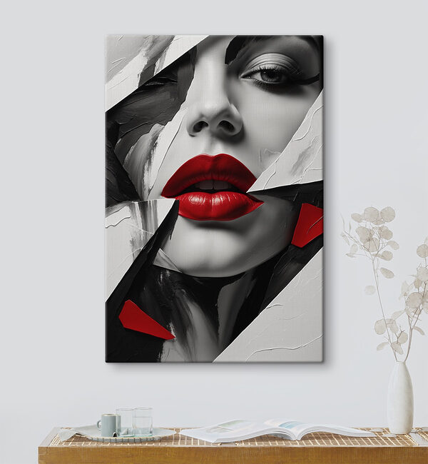 Rode lippen te midden van abstract ontwerp Rode lippen te midden van abstract ontwerp