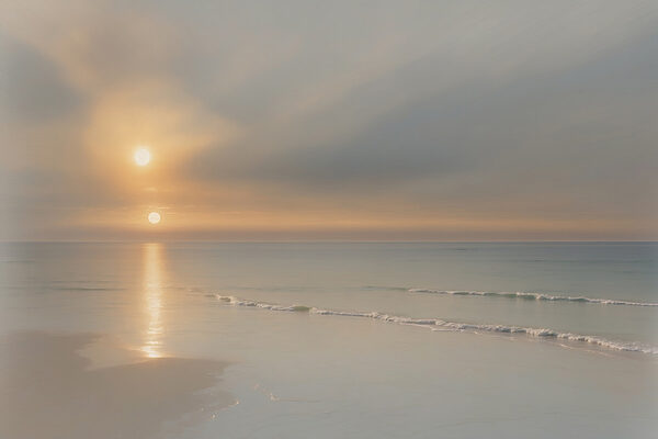 Zonsondergang boven een strand Zonsondergang boven een strand