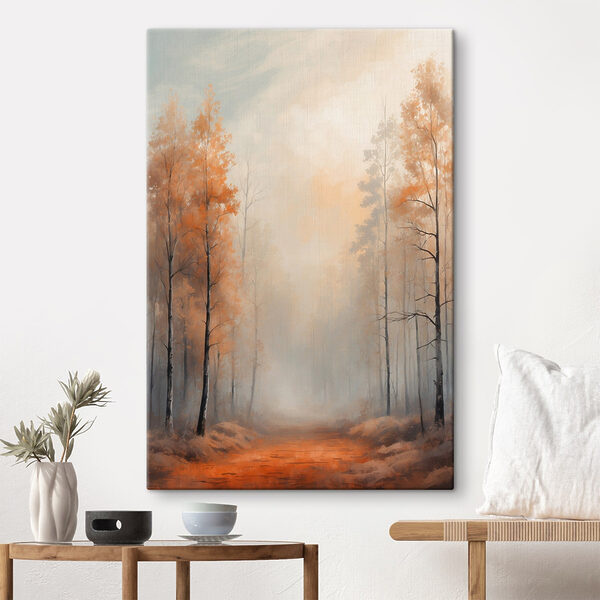Mistig bos met bomen Mistig bos met bomen