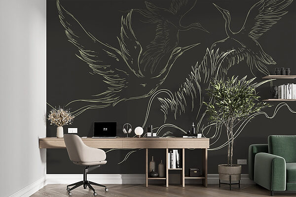 Tekening van vliegende vogels Tekening van vliegende vogels