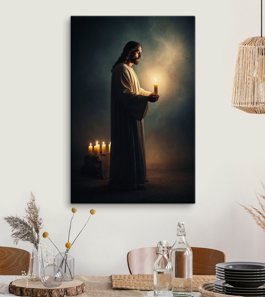 Man holding a candle