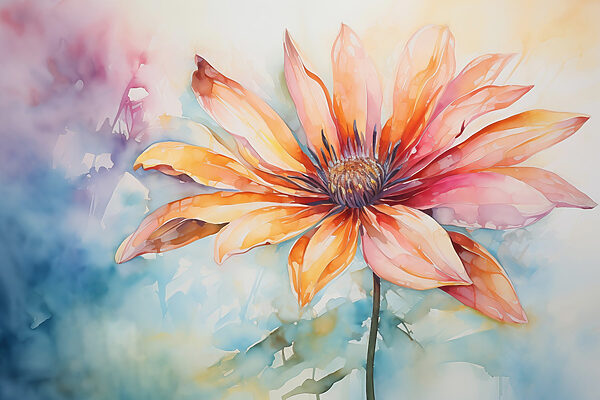 Schilderij van een bloem Schilderij van een bloem