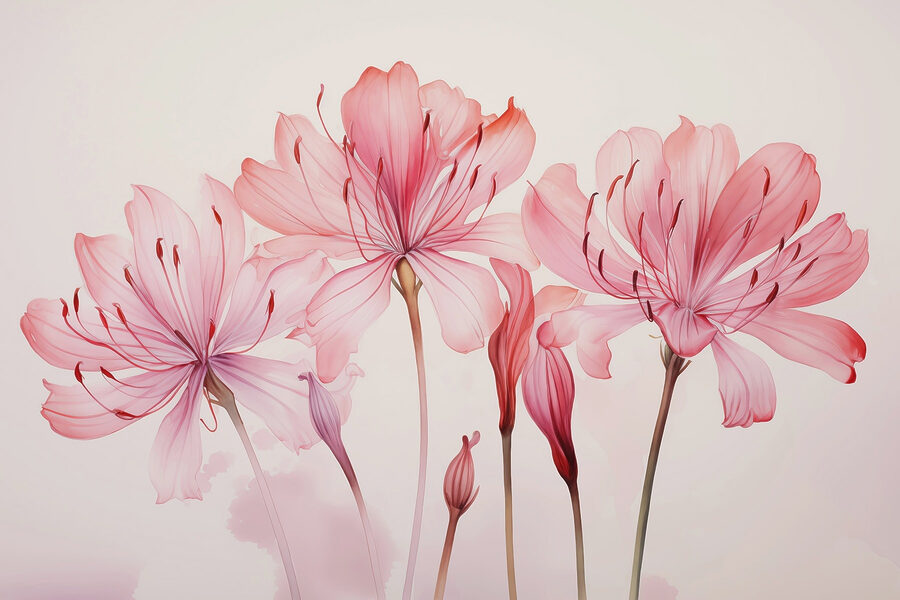 Groep roze bloemen