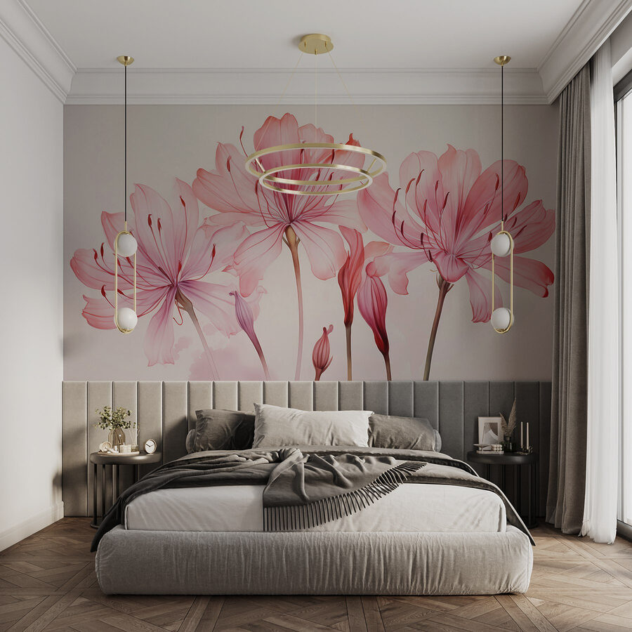 Groep roze bloemen