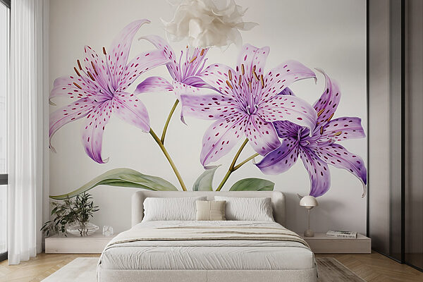 Delicate bloemen in zachte tinten Fotobehang Delicate bloemen in zachte tinten