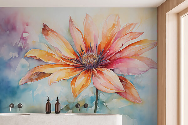 Schilderij van een bloem Schilderij van een bloem