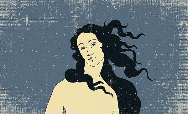 Tekening van een man met lang haar Tekening van een man met lang haar