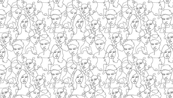 Patroon van vrouwen’s gezichten Patroon van vrouwen’s gezichten