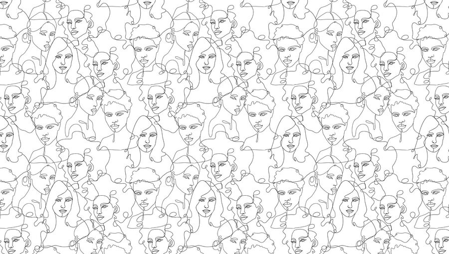 Patroon van vrouwen’s gezichten Patroon van vrouwen’s gezichten