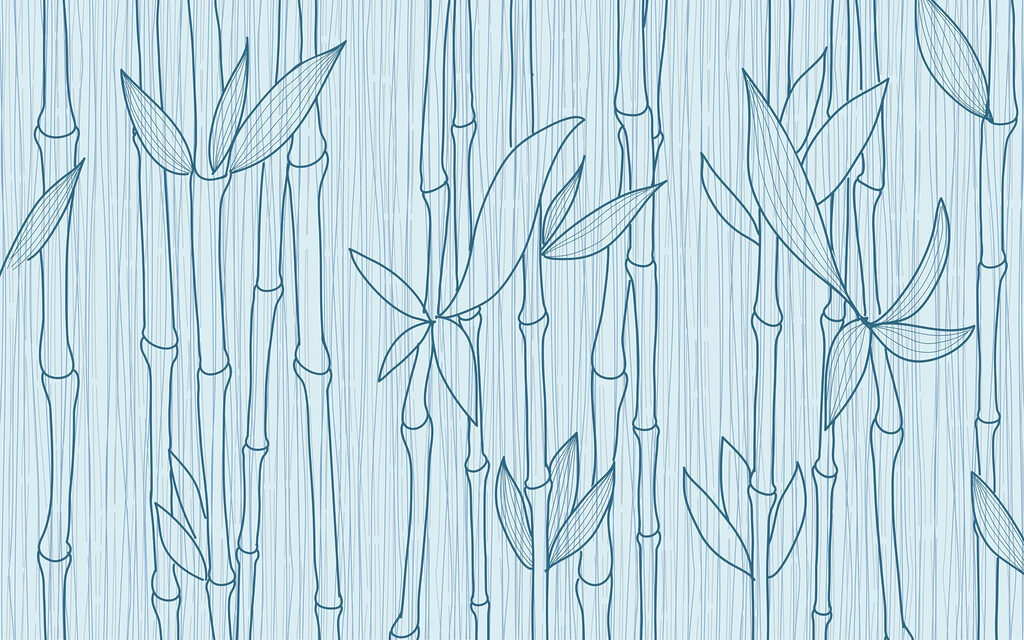 Blauwe lijntekening van bamboe Blauwe lijntekening van bamboe