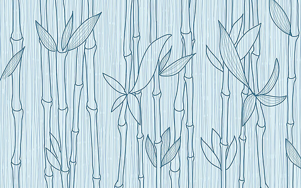 Blauwe lijntekening van bamboe Blauwe lijntekening van bamboe