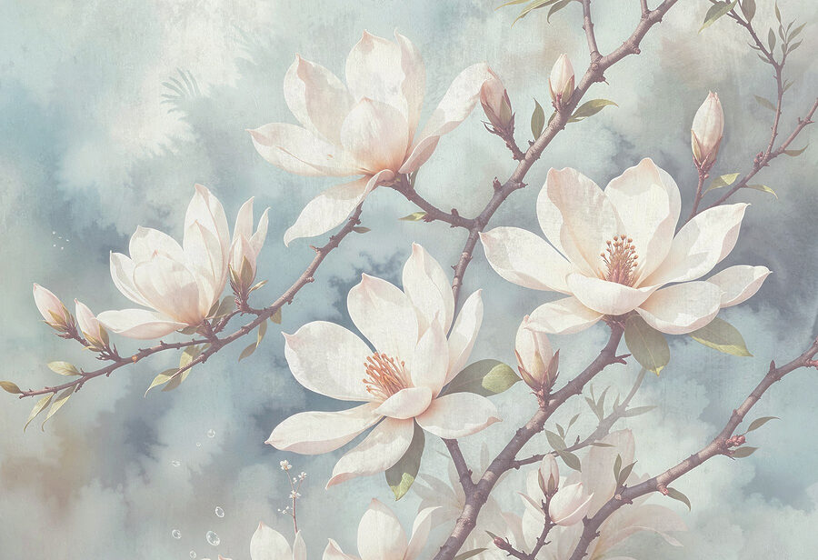 Delicate bloesems in zachte kleuren
