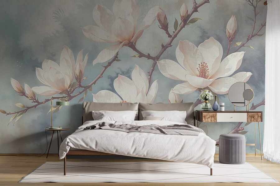 Delicate bloesems in zachte kleuren
