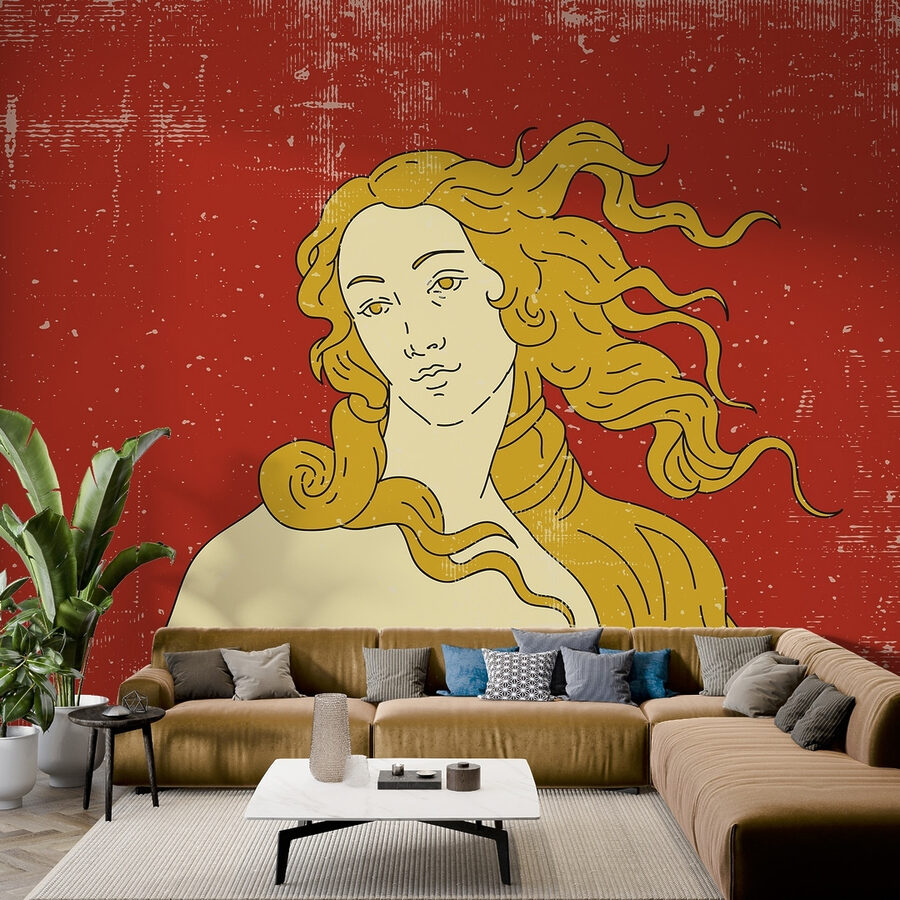 Tekening van een man met lang haar