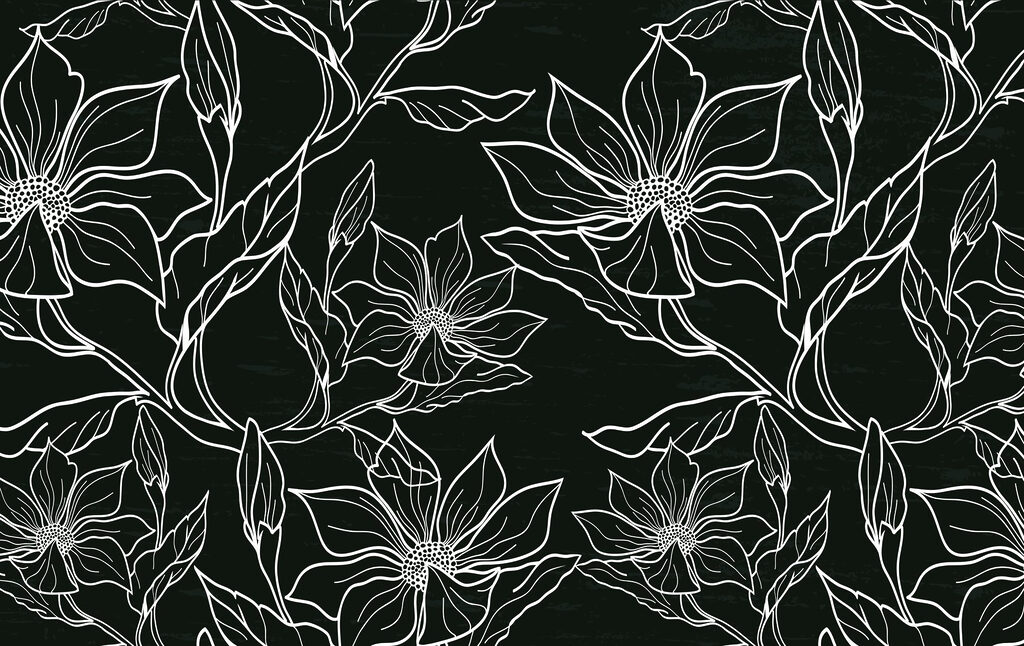 Zwart-wit bloemenpatroon Zwart-wit bloemenpatroon