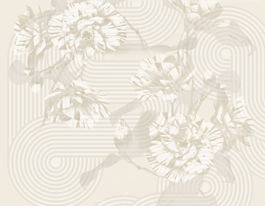 Gedempte bloemen met speelse patronen. Gedempte bloemen met speelse patronen.