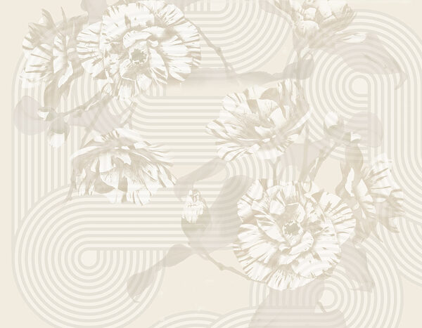 Gedempte bloemen met speelse patronen. Gedempte bloemen met speelse patronen.