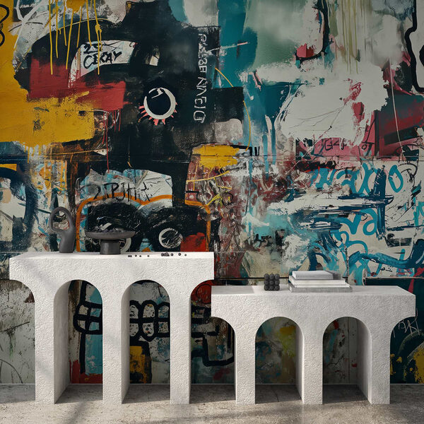 Muur met graffiti Fotobehang Muur met graffiti