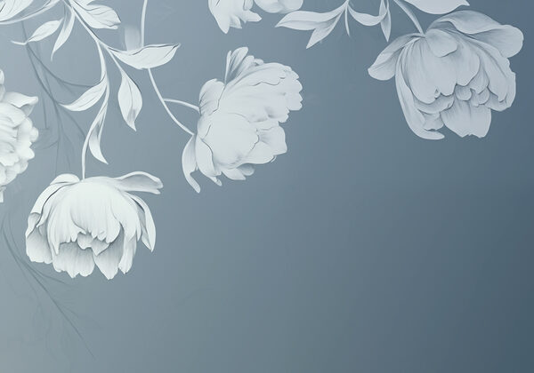 Witte bloemen op een grijze achtergrond Witte bloemen op een grijze achtergrond