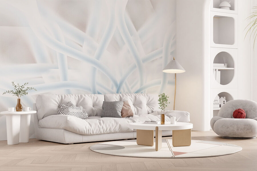 Witte en blauwe bloem
