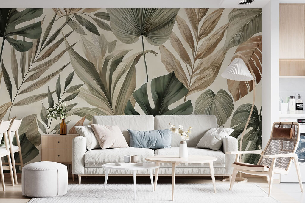 Wallpaper with leaves Wallpaper with leaves