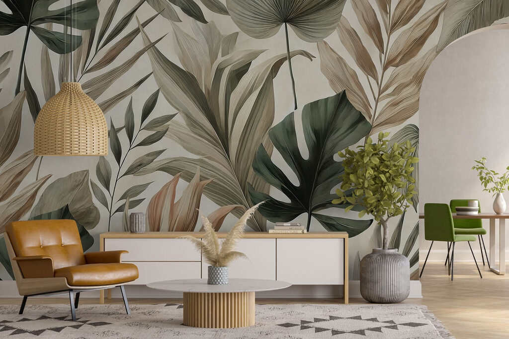 Wallpaper with leaves Wallpaper with leaves