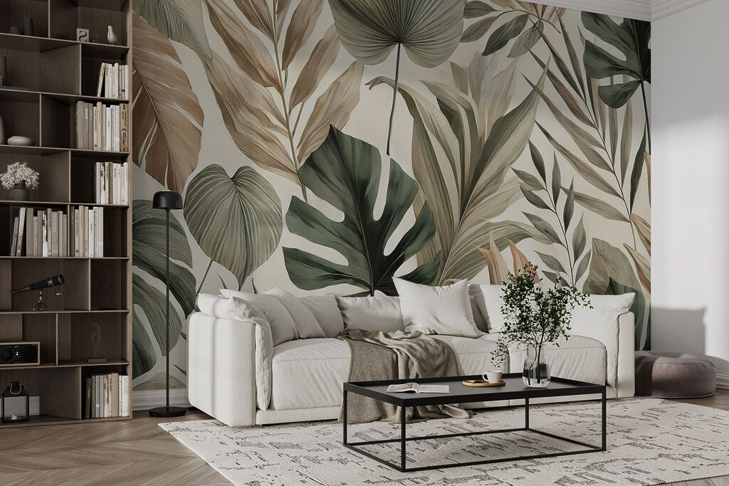 Wallpaper with leaves Wallpaper with leaves