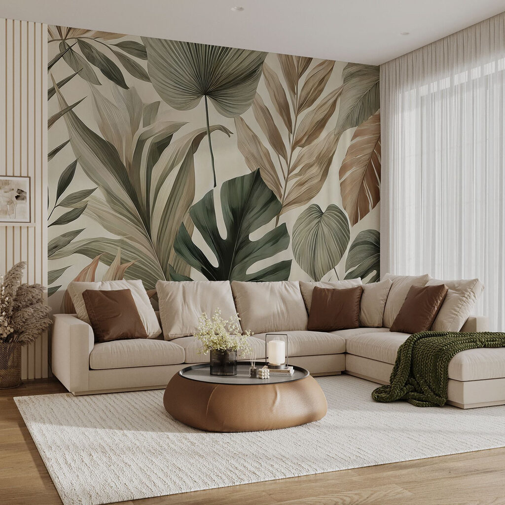 Wallpaper with leaves Wallpaper with leaves